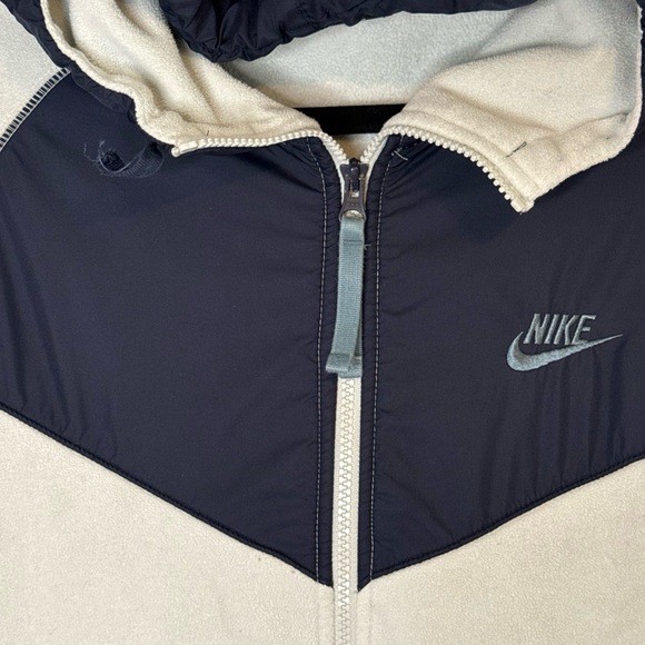 Nike Polar Fleece Sportswear Full Zip Hoodie‎ Medium 929114-034 Lt Silver/Navy - Picture 4 of 8